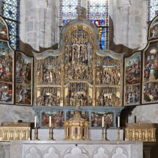 Tourisme Baume-les-Messieurs Jura : retable, abbaye de Baume-les-Messieurs