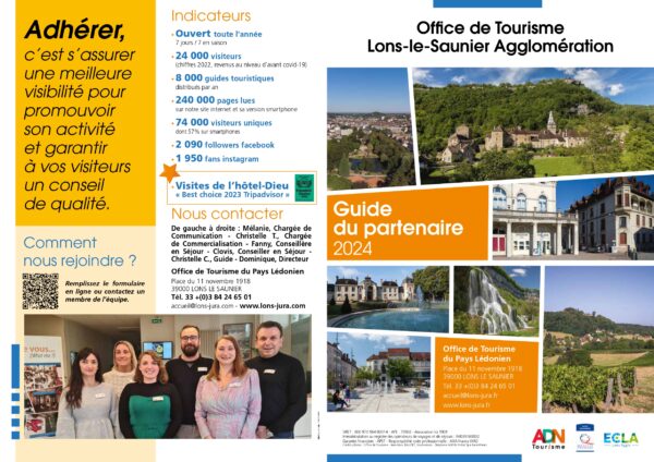 Office de Tourisme Lons-le-Saunier : guide partenaires 2024