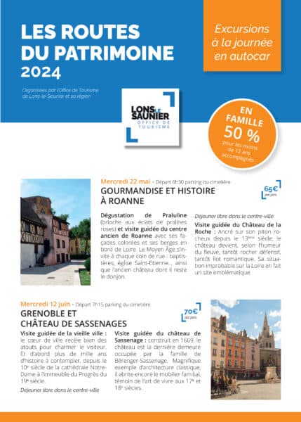 Programme Excursions 2024 -Office de Tourisme de Lons-le-Saunier