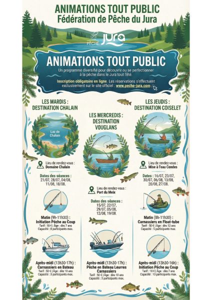 Fédération de Pêche du Jura - Animations estivales 2026
